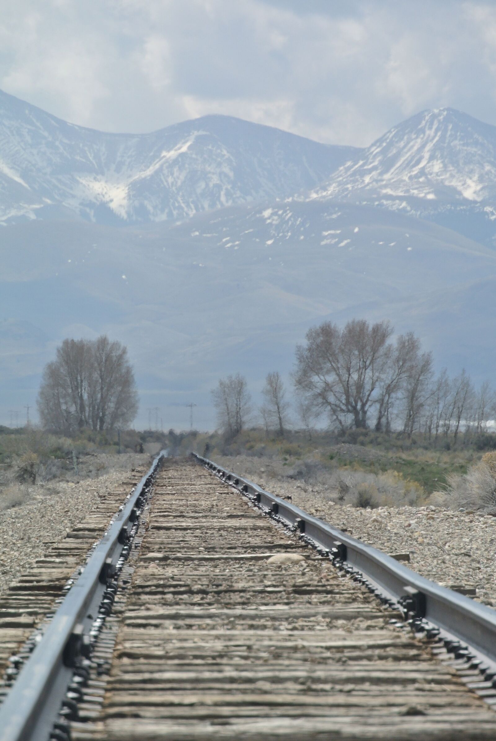 Nikon 1 J1 sample photo. Dreary, vanishing point, rail photography