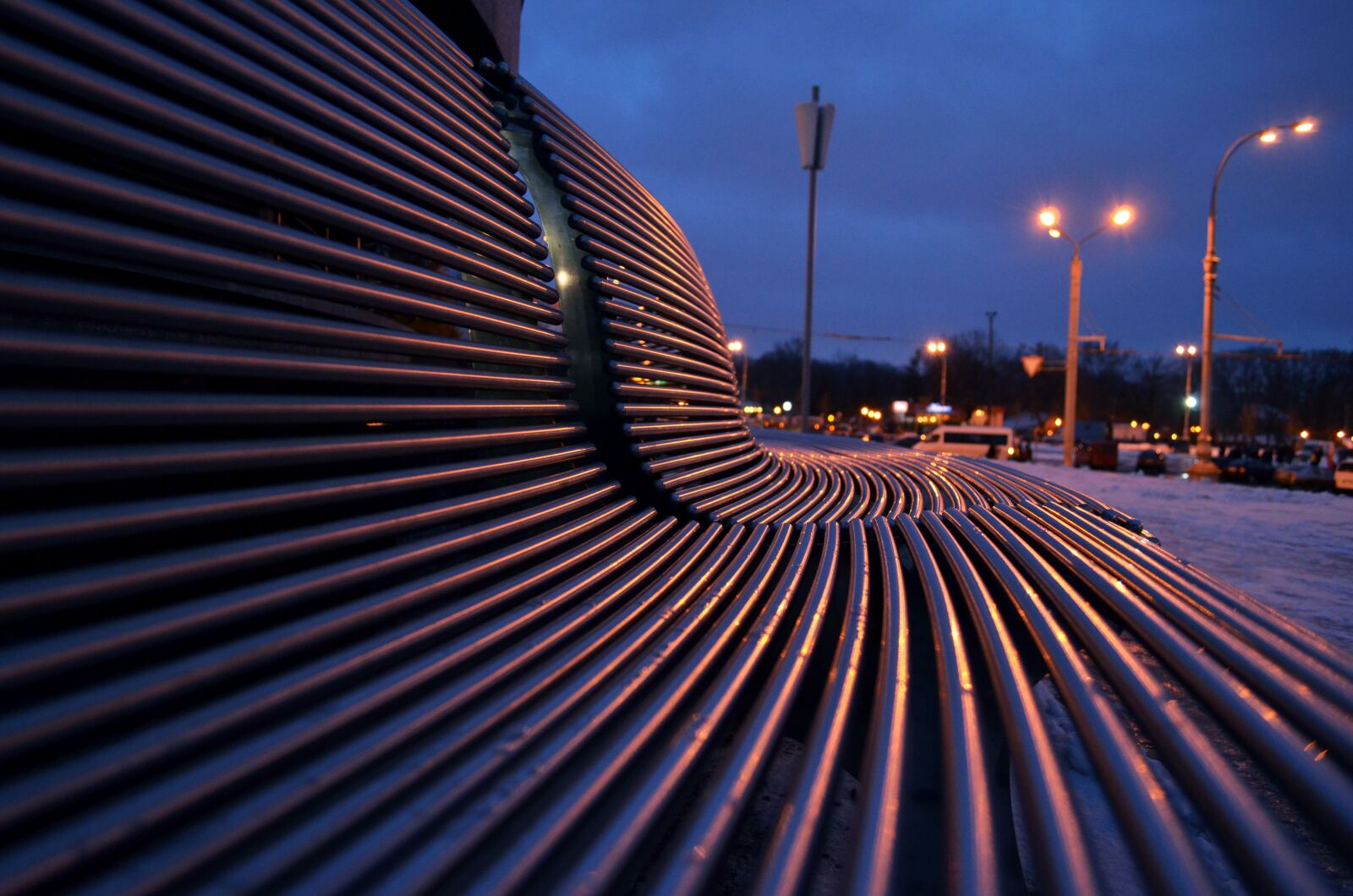 Nikon D5100 sample photo. Bench, geometry, reflection photography
