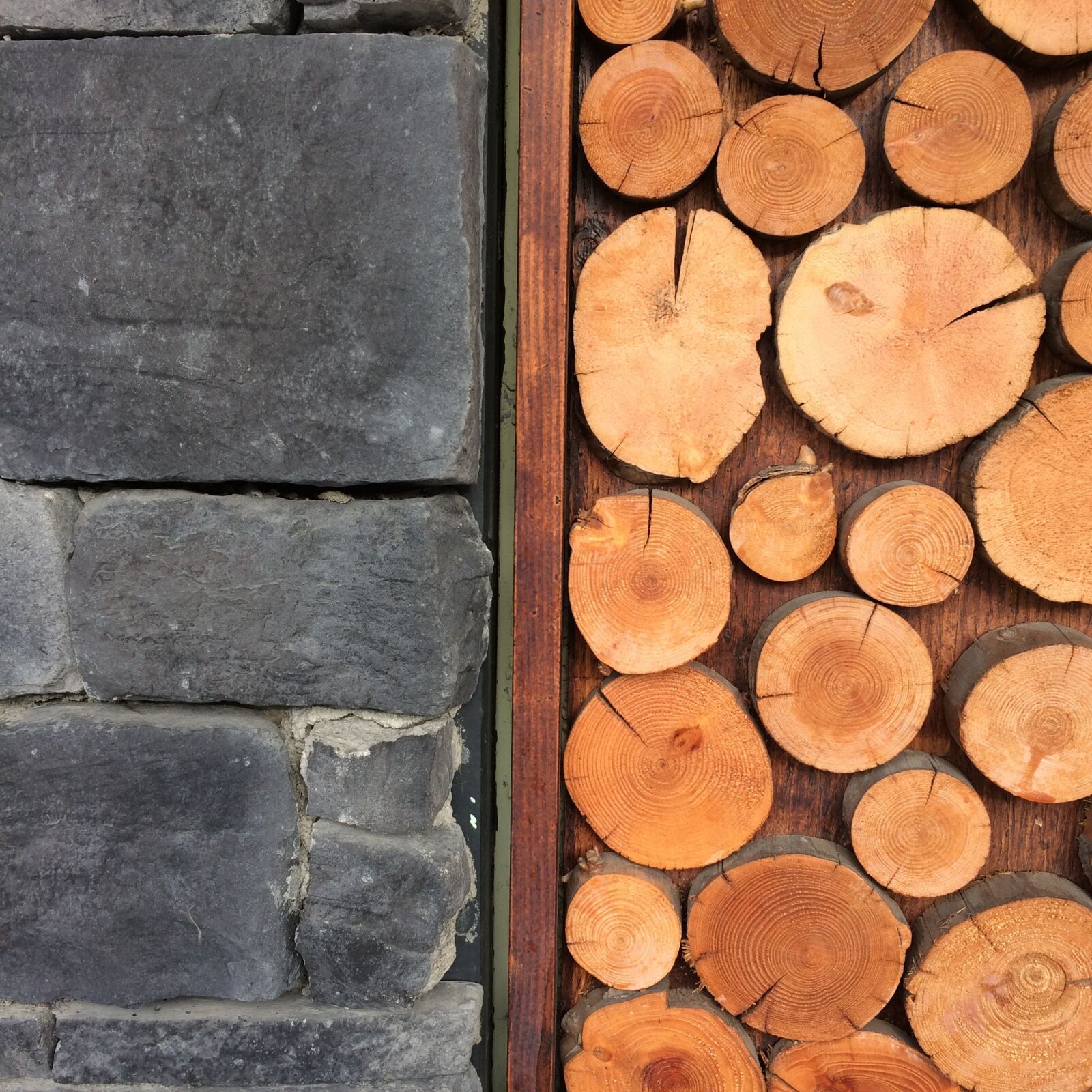 iPhone 5s back camera 4.15mm f/2.2 sample photo. Logs, rustic, stone photography