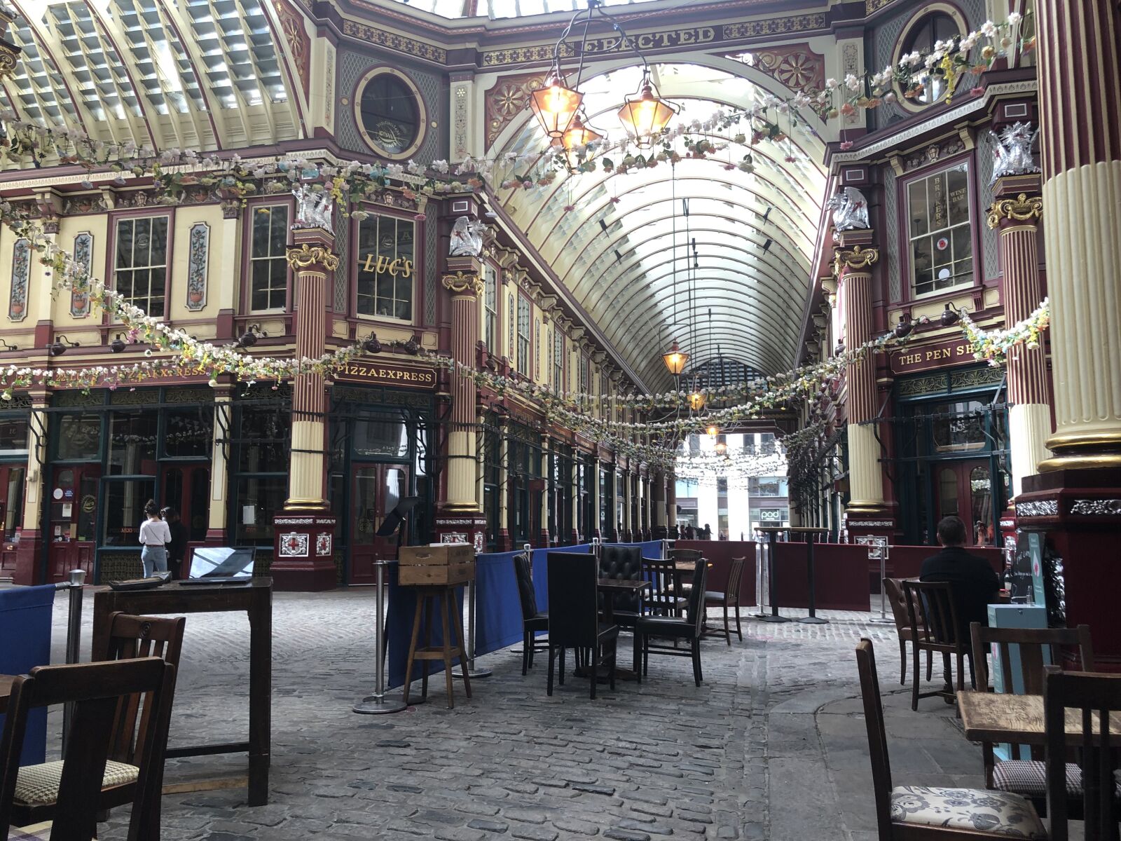 iPhone X back dual camera 4mm f/1.8 sample photo. Leadenhall market, london, architecture photography