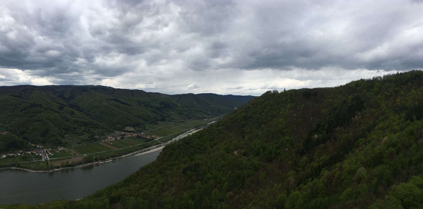 Apple iPhone 6s sample photo. Clouds, dark, green, forest photography