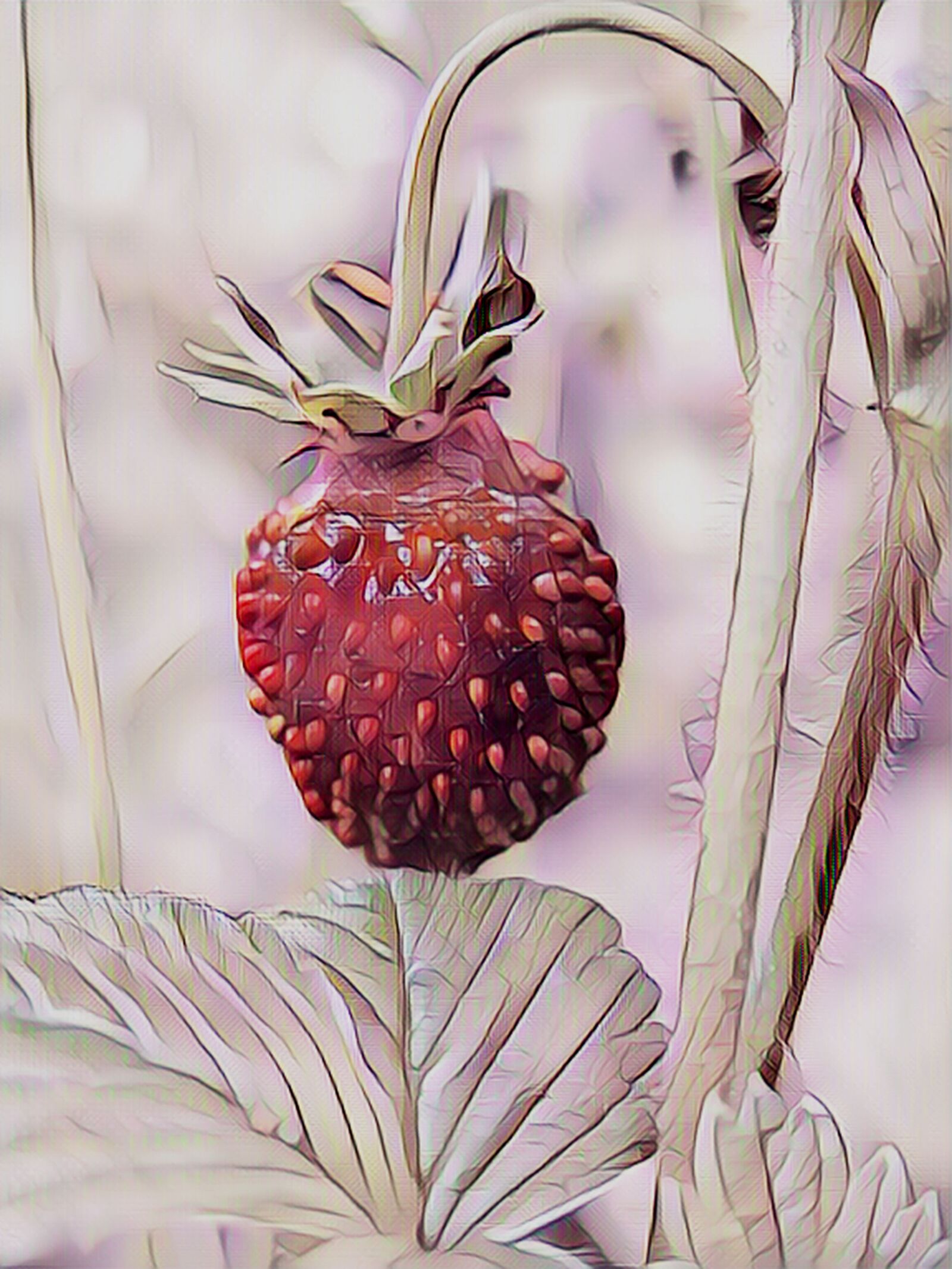 Canon PowerShot G15 sample photo. Strawberry, pastel, digital drawing photography