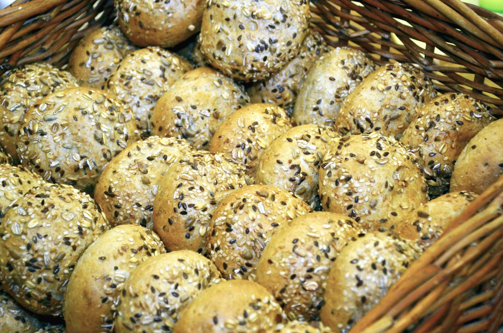 Nikon D5100 sample photo. Basket, bread, seed, food photography
