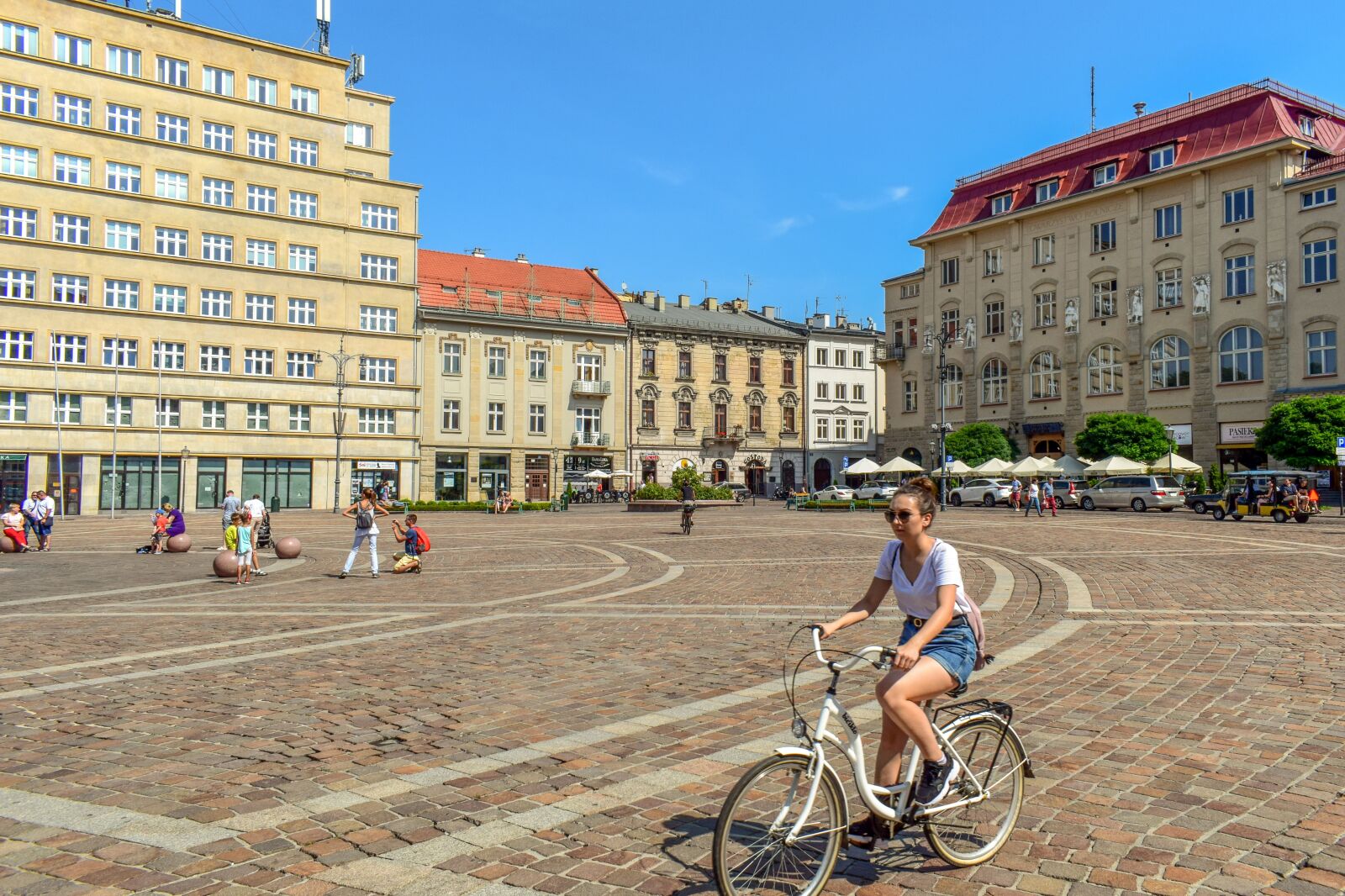 Nikon D3300 sample photo. Square, bicycle, girl photography