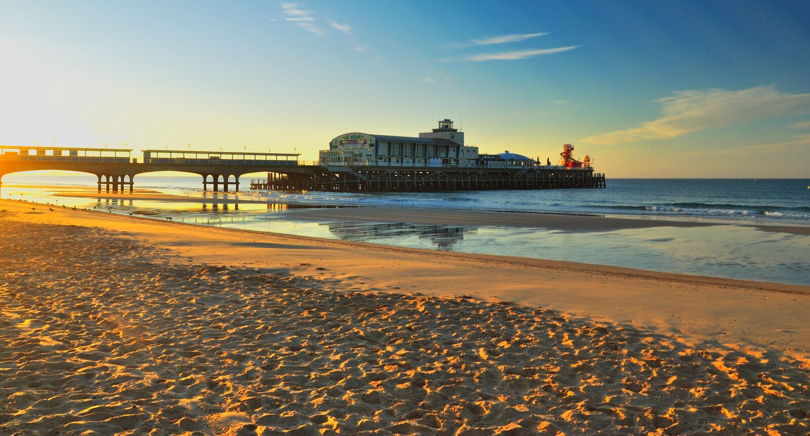Nikon D60 sample photo. Bournemouth, pier, dawn photography
