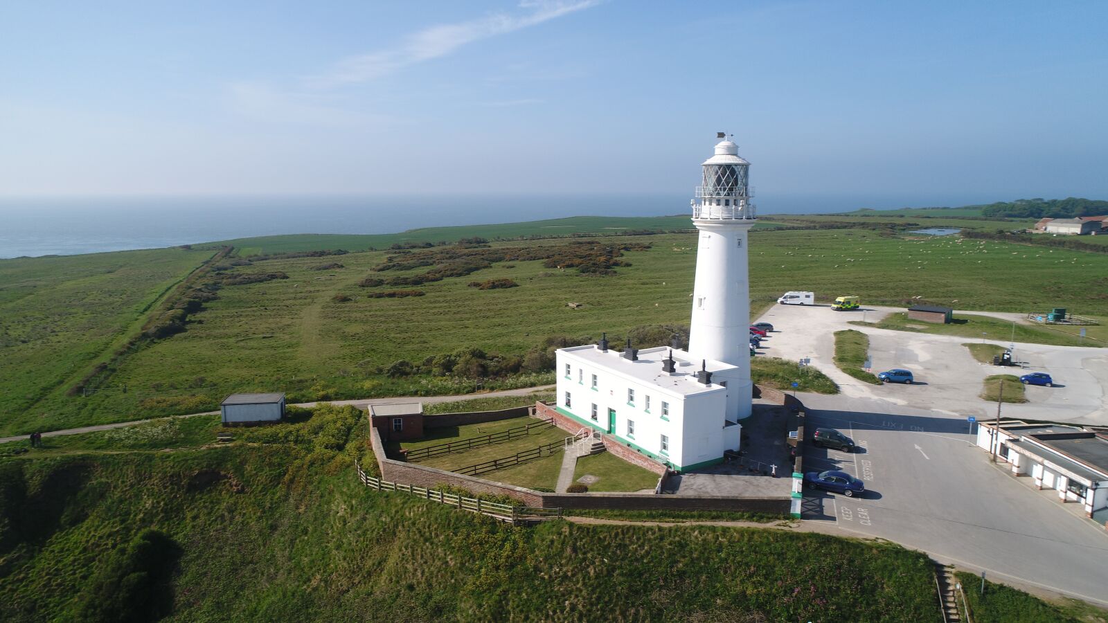 DJI FC6310 sample photo. Drone, lighthouse, sea photography