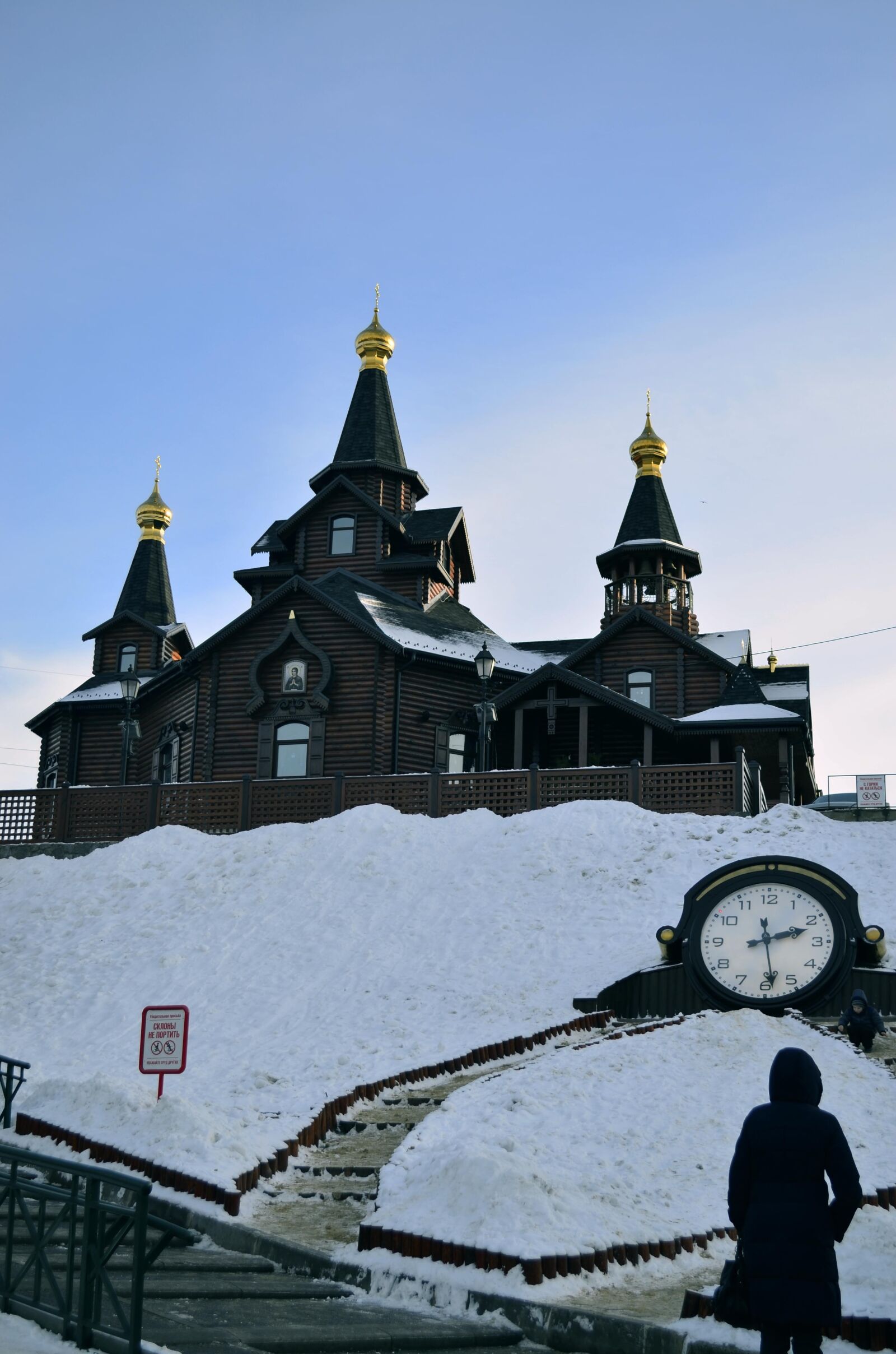 Nikon D5100 sample photo. Winter, church, clock photography
