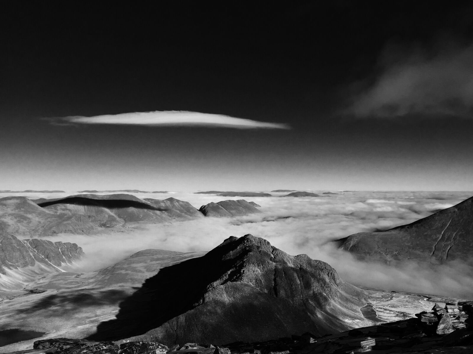 Apple iPhone 6 sample photo. Blackandwhite, clouds, hiking, mountains photography