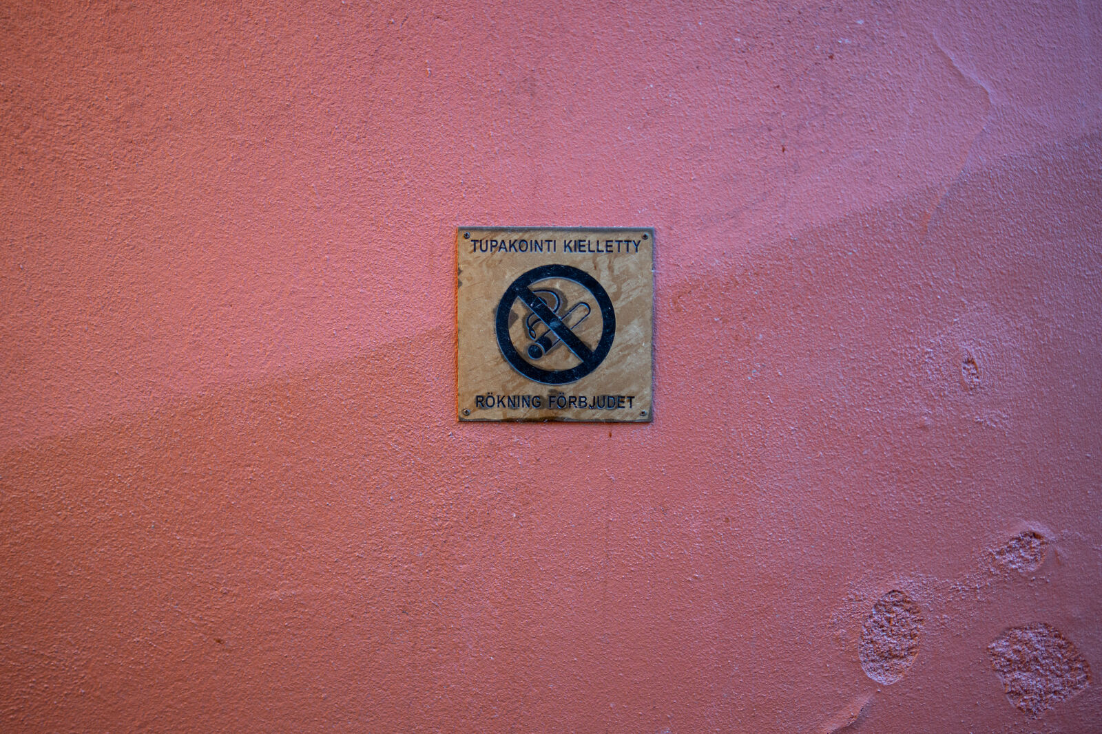 Samyang AF 50mm F1.4 FE sample photo. Smoking forbidden sign photography