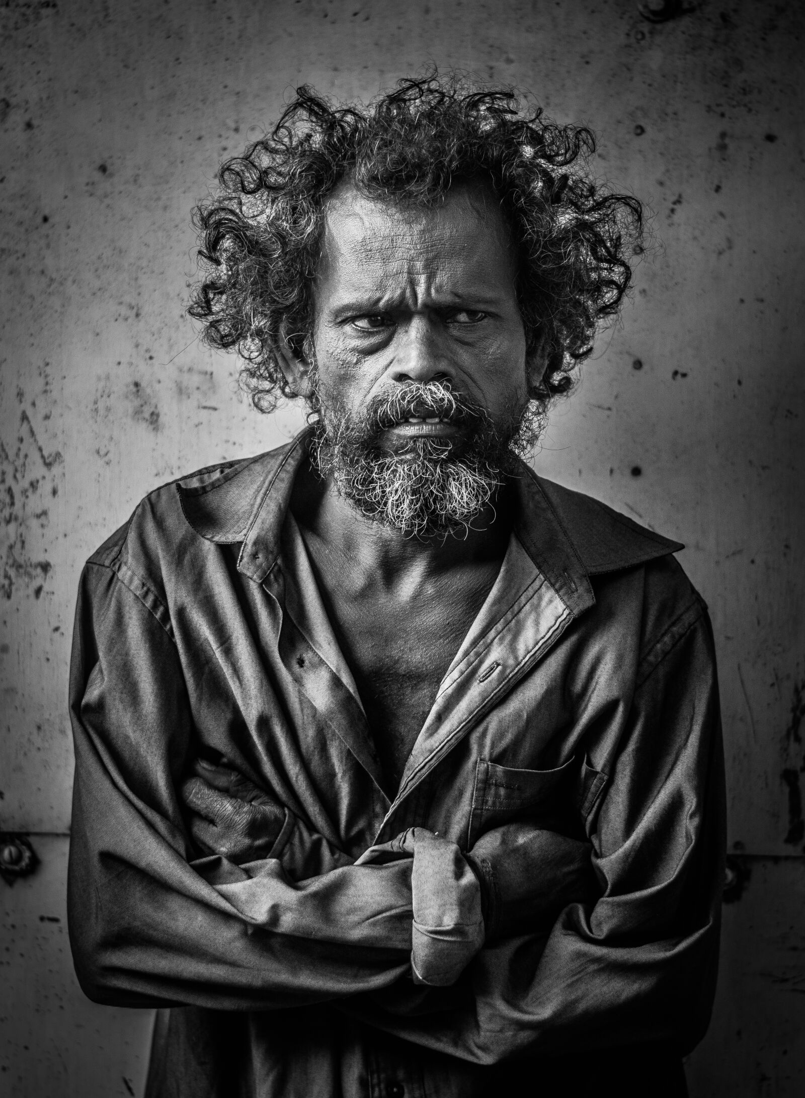 Nikon D3200 + Nikon AF-S Nikkor 50mm F1.8G sample photo. Adult, angry, beard, black photography