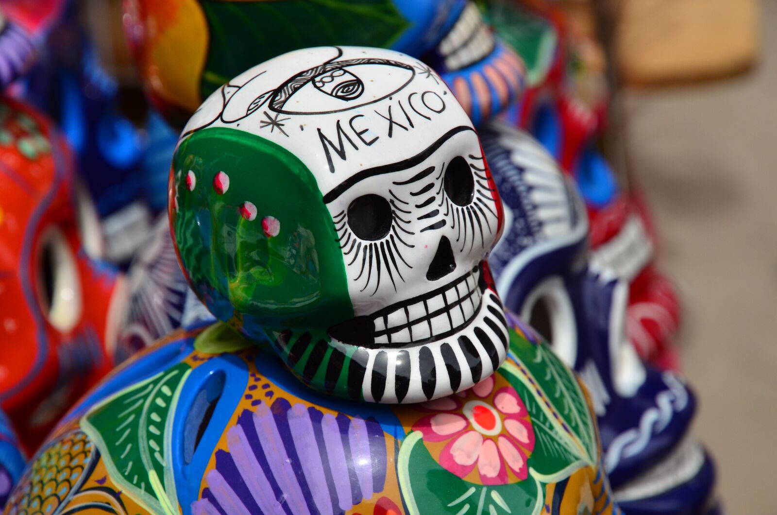 Nikon D7000 sample photo. Mexico, skull, flag photography