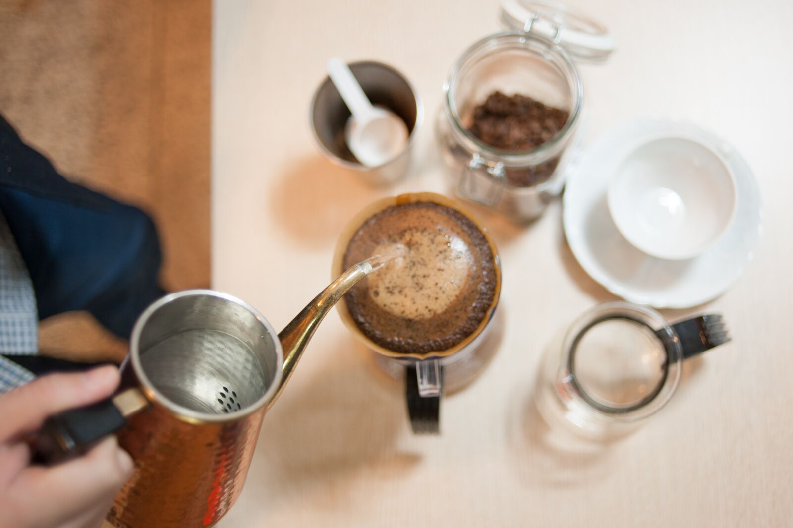 Nikon D700 sample photo. Coffee, hand drip, coffee photography