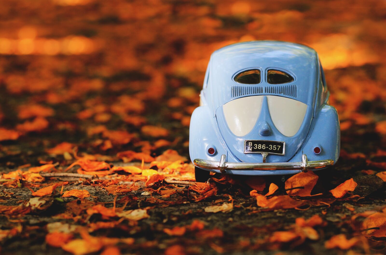 Canon EOS 600D (Rebel EOS T3i / EOS Kiss X5) + Canon EF 50mm F1.8 STM sample photo. Volkswagen, beetle, autumn photography