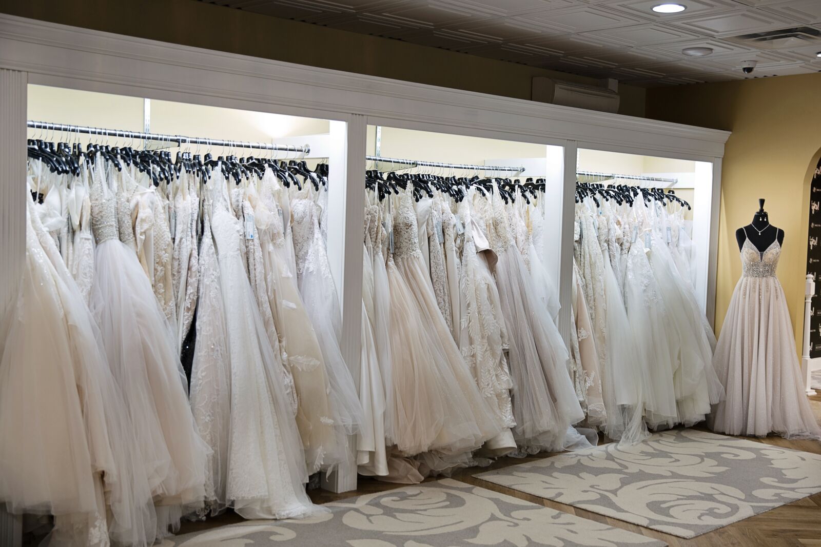 Canon EOS 5D Mark III sample photo. Wedding dresses, bridal salon photography