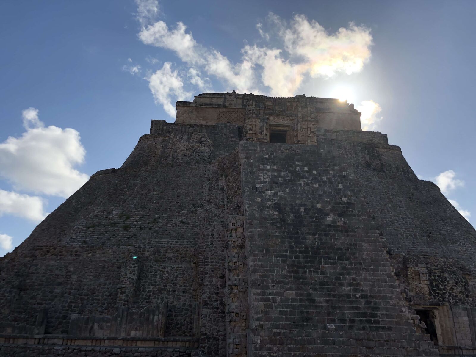 iPhone X back dual camera 4mm f/1.8 sample photo. Pyramid, sun, grave, fortress photography