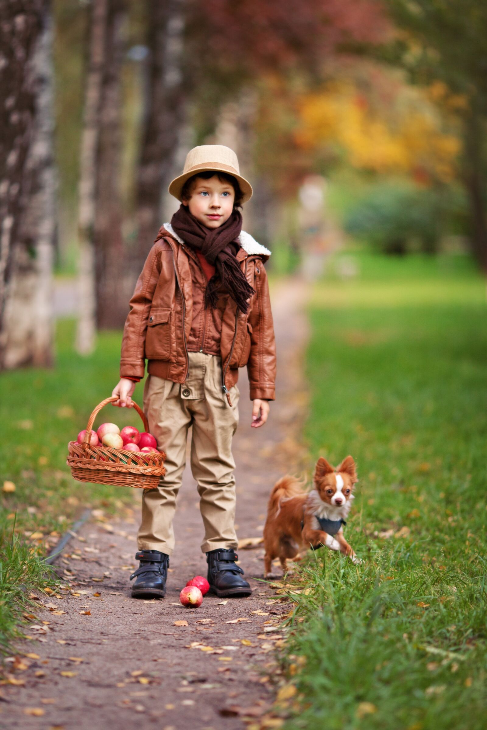 Canon EOS 5D Mark II sample photo. Boy, forest, dog photography