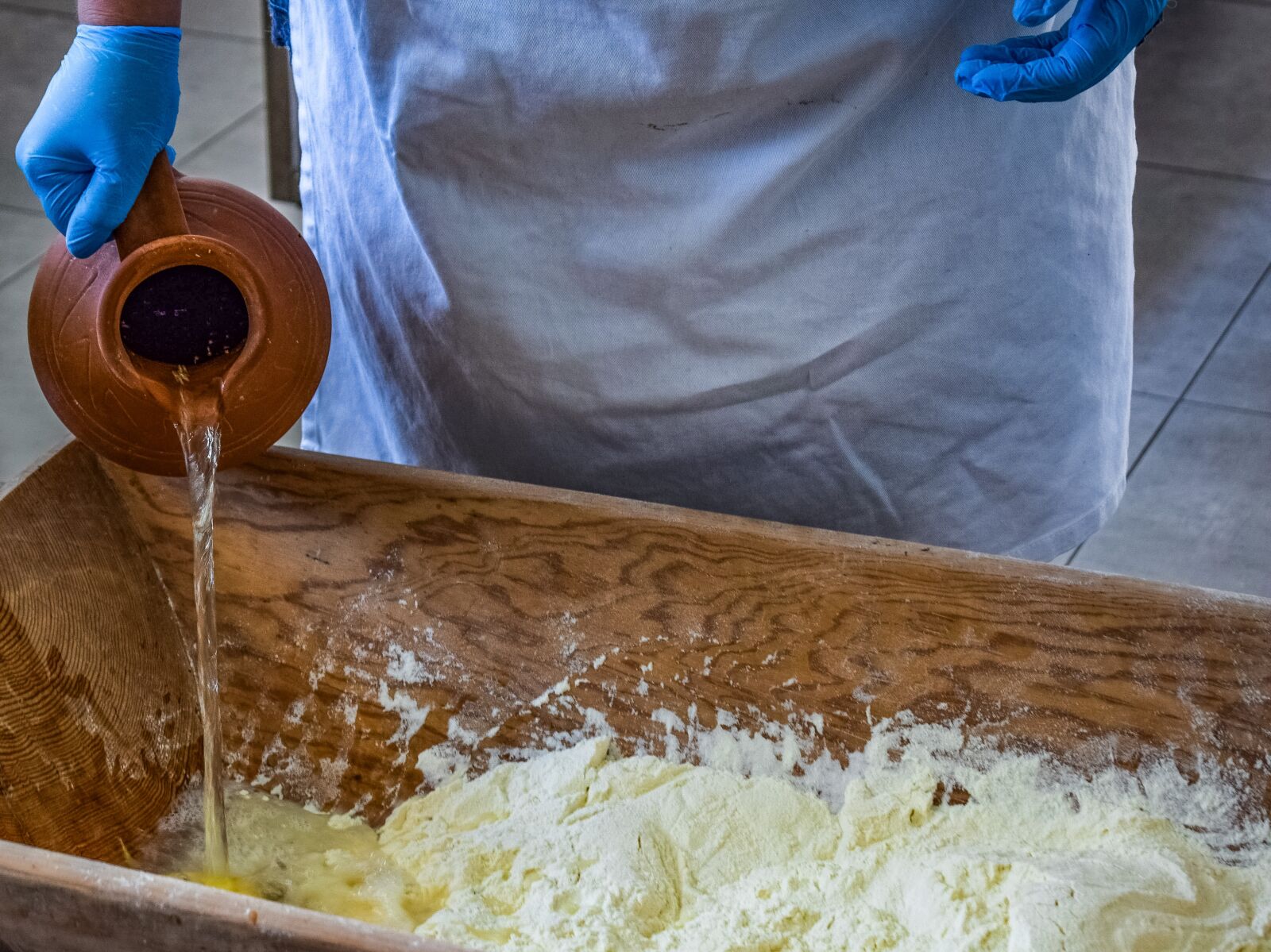 Nikon D3300 sample photo. Knead, flour, bread photography