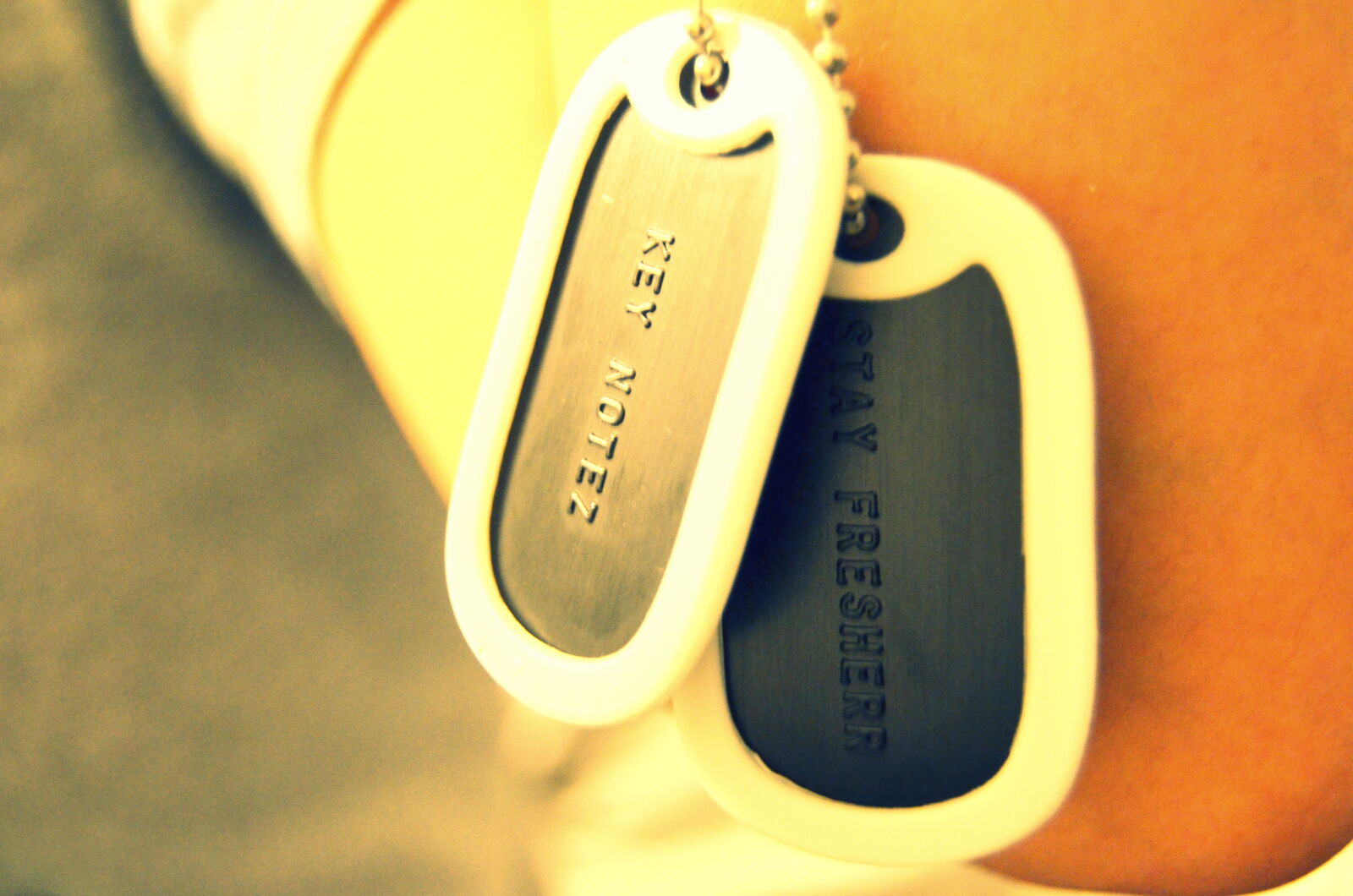 Nikon D5100 sample photo. Army, army, tags, chain photography