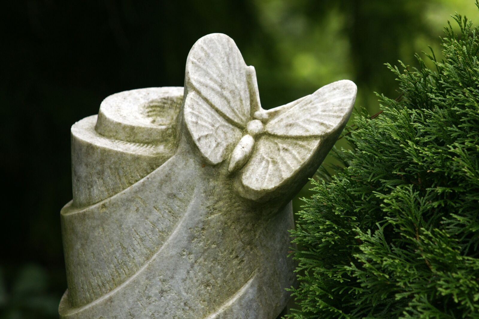 Sony Alpha DSLR-A700 sample photo. Butterfly, sculpture, stone photography