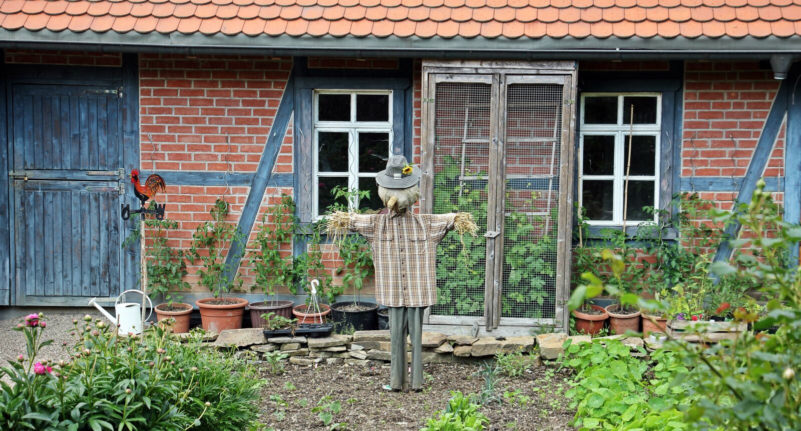 Canon EOS 550D (EOS Rebel T2i / EOS Kiss X4) sample photo. Farm, scarecrow, goal photography