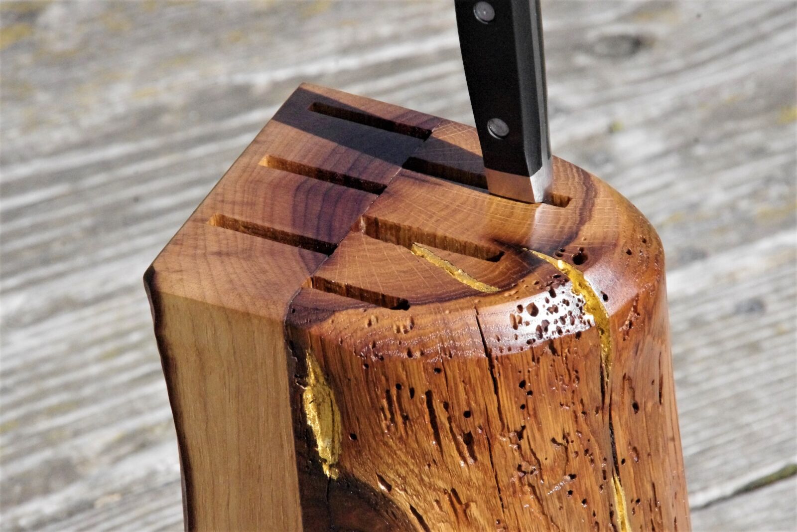 Pentax K-x sample photo. Knife block, wood, noble photography