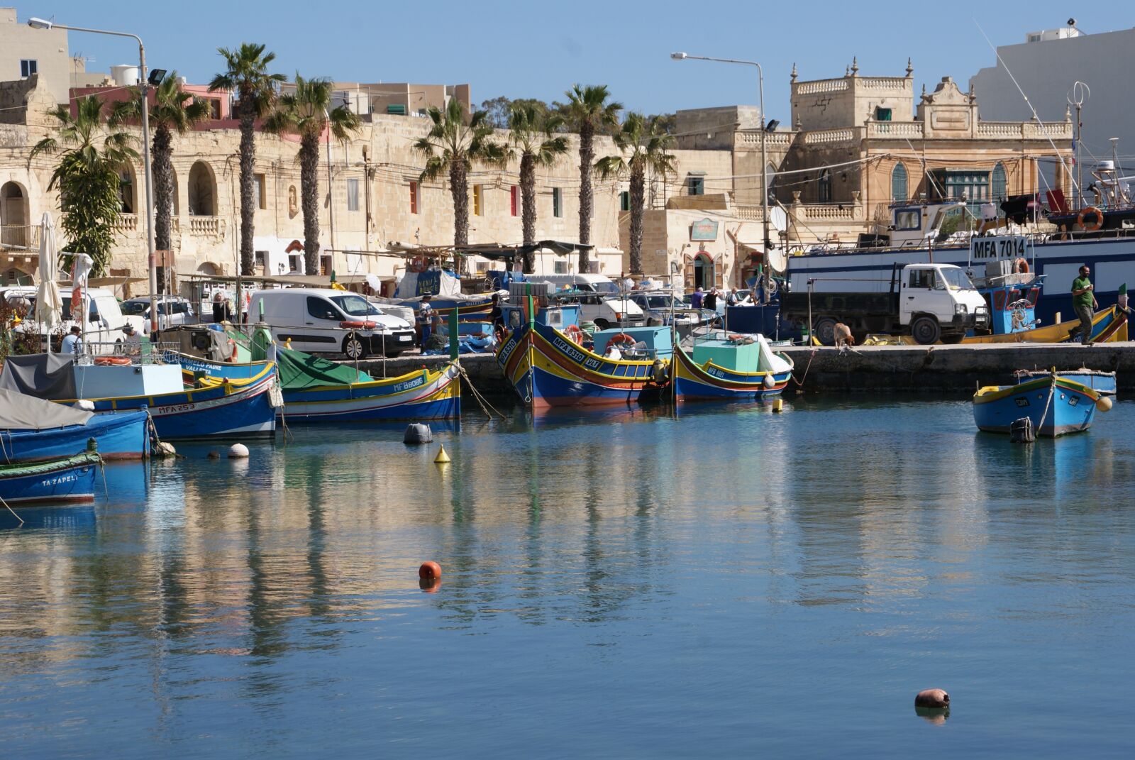 Sony Alpha DSLR-A200 sample photo. Palms, water, boats photography