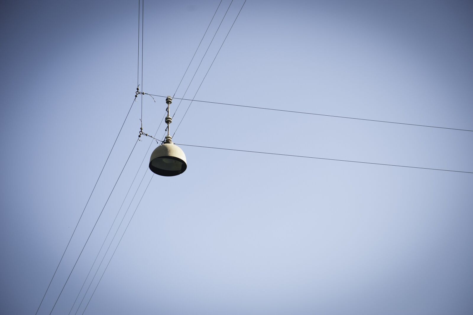 Nikon D3 sample photo. Lamp, cable, air photography