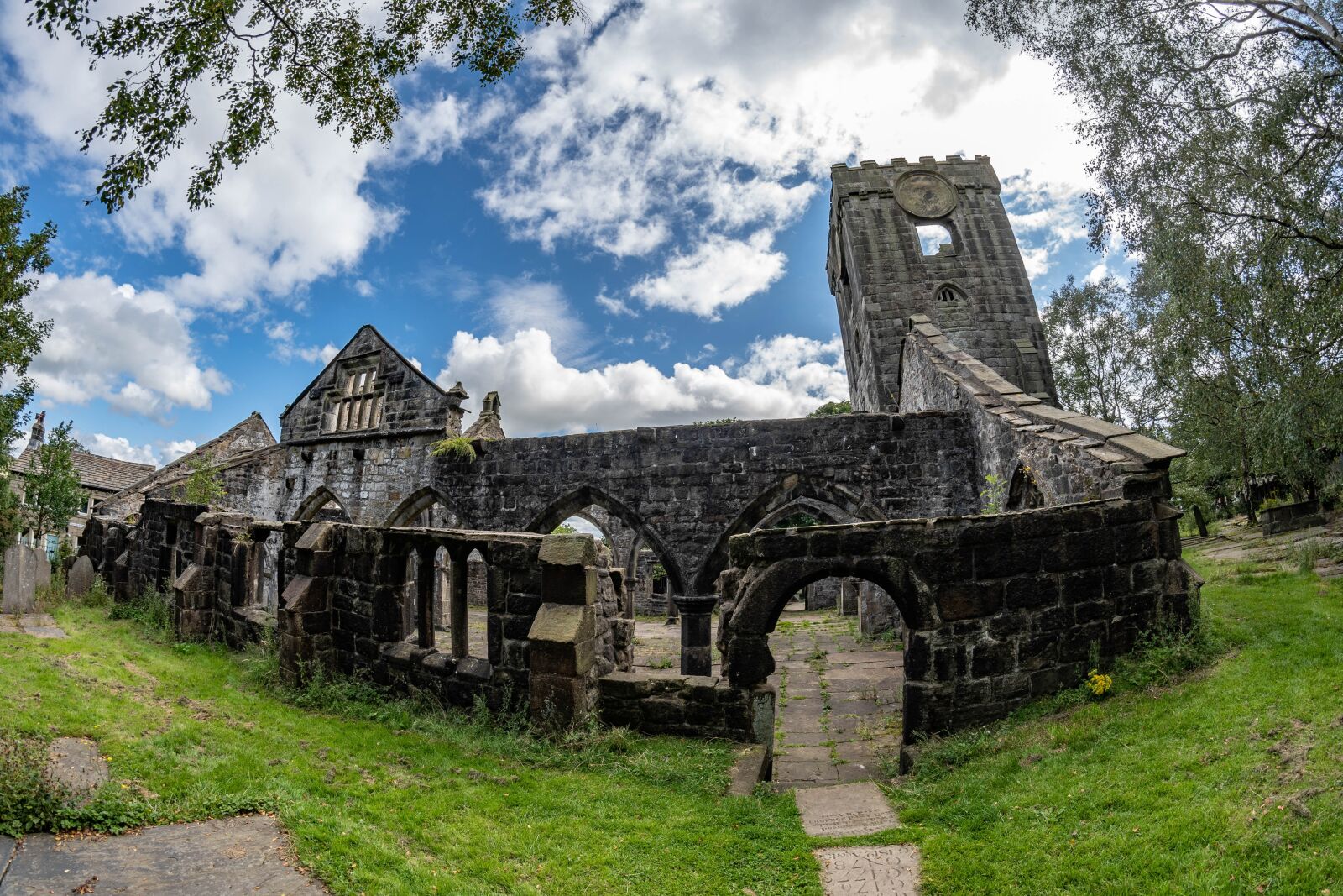 Nikon D500 sample photo. Heptonstall, fisheye, village photography