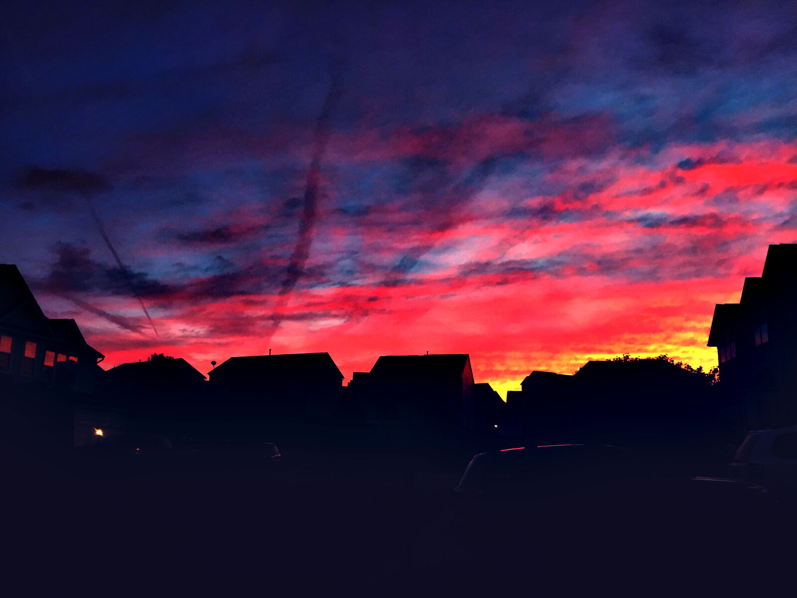 Apple iPhone 6 sample photo. Houses, neighborhood, sky, sunset photography
