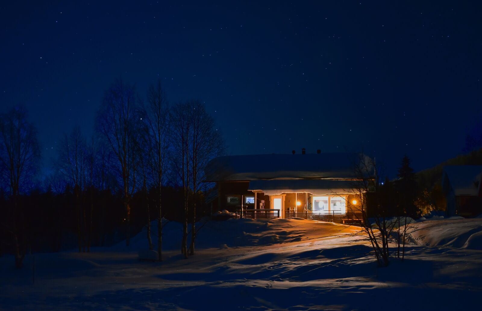 Nikon D5600 sample photo. Hut, night, winter photography