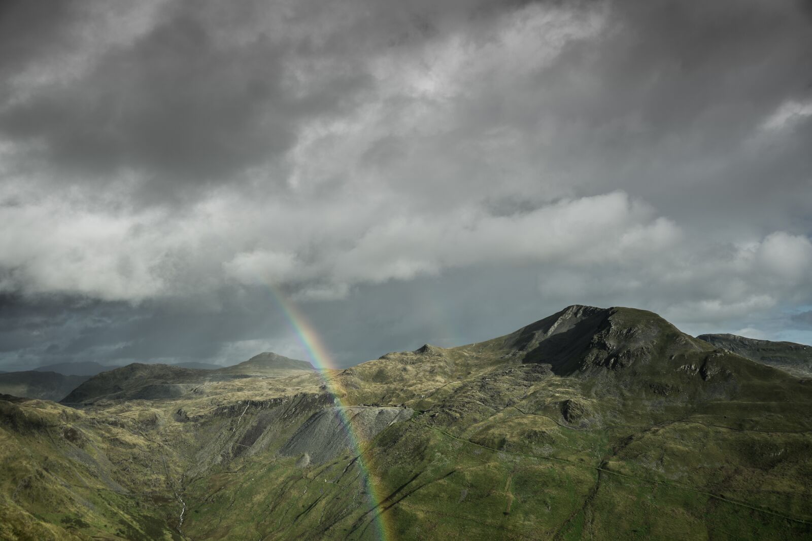 Sony a7 sample photo. Rainbow, mountain, wales photography