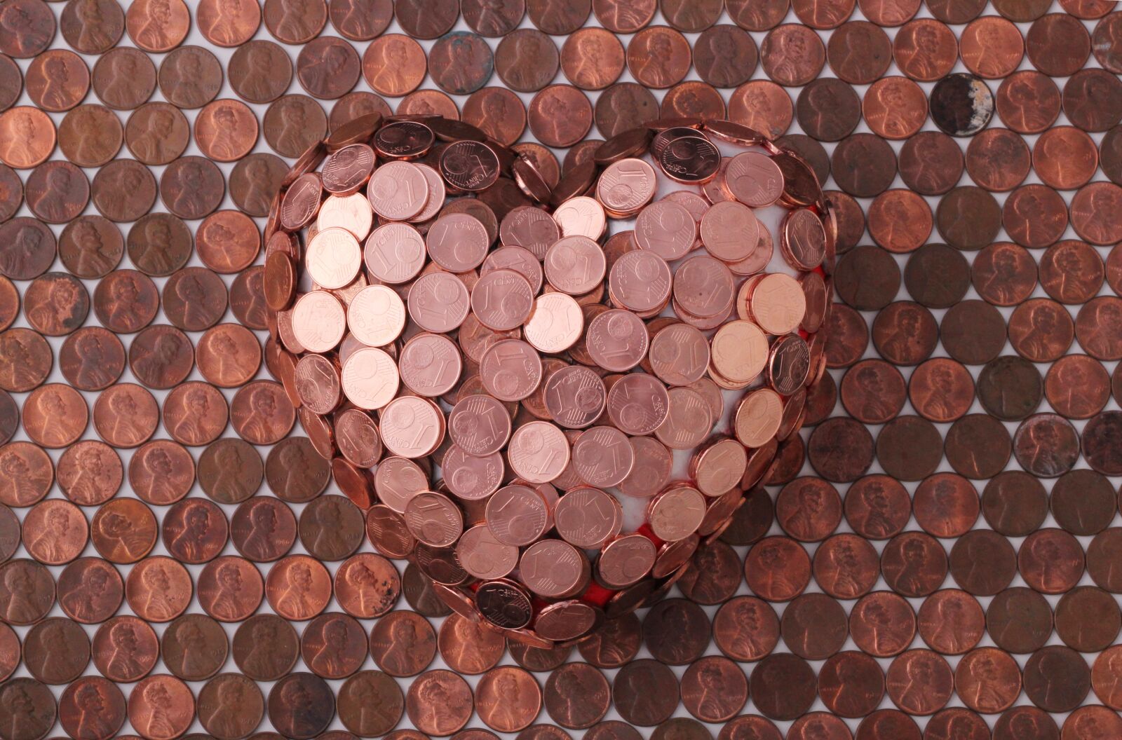 Canon EOS 550D (EOS Rebel T2i / EOS Kiss X4) sample photo. Heart, love, coins photography
