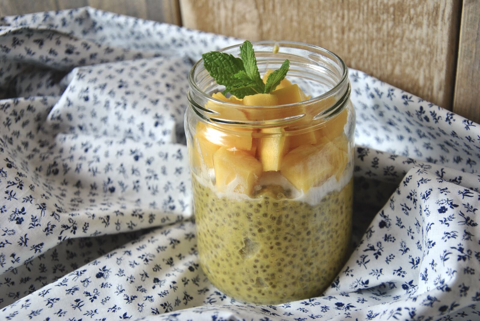 Nikon D3000 sample photo. Breakfast, mango, chia photography