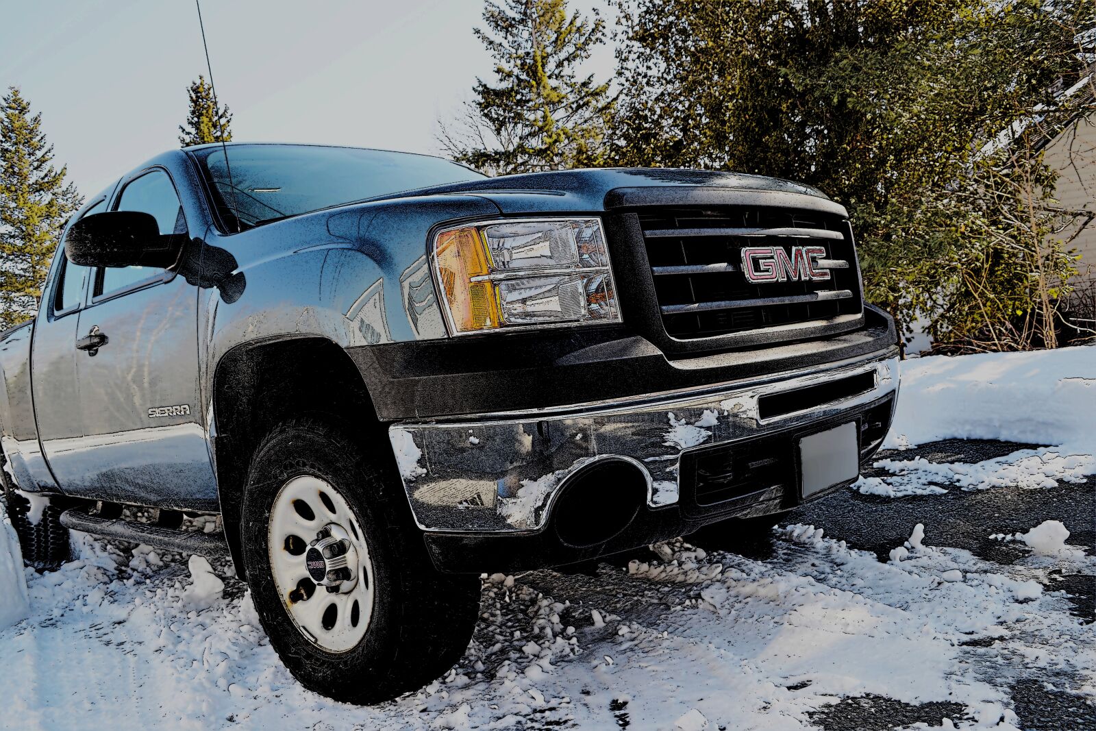 Nikon D3100 sample photo. Outside, snow, truck photography