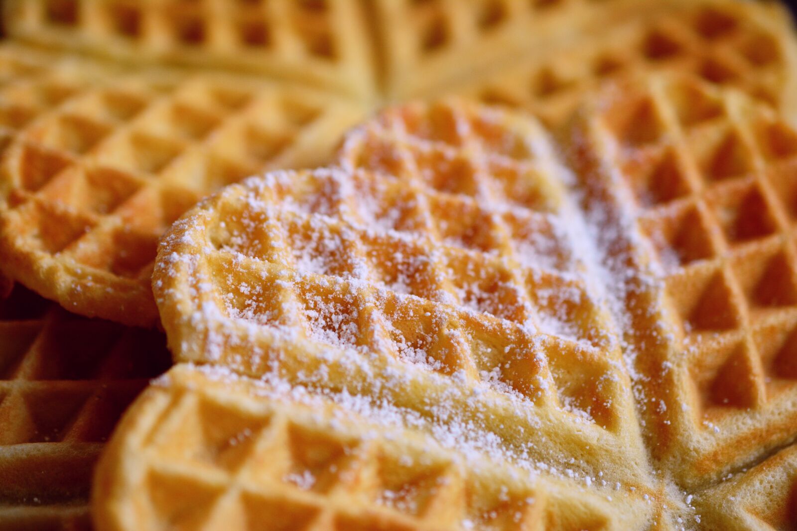 Nikon D5200 sample photo. Waffles, waffle heart, icing photography