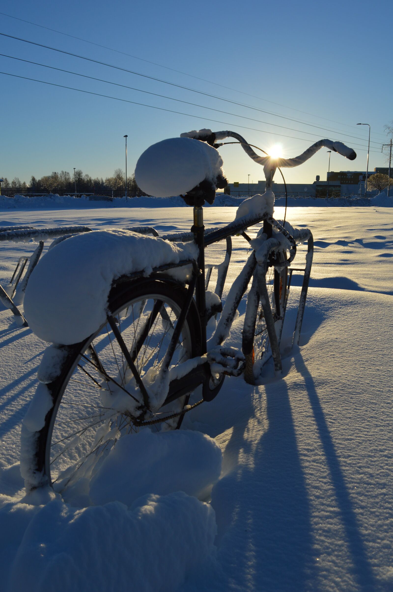 Nikon D3200 sample photo. Bike, bicycle, winter photography