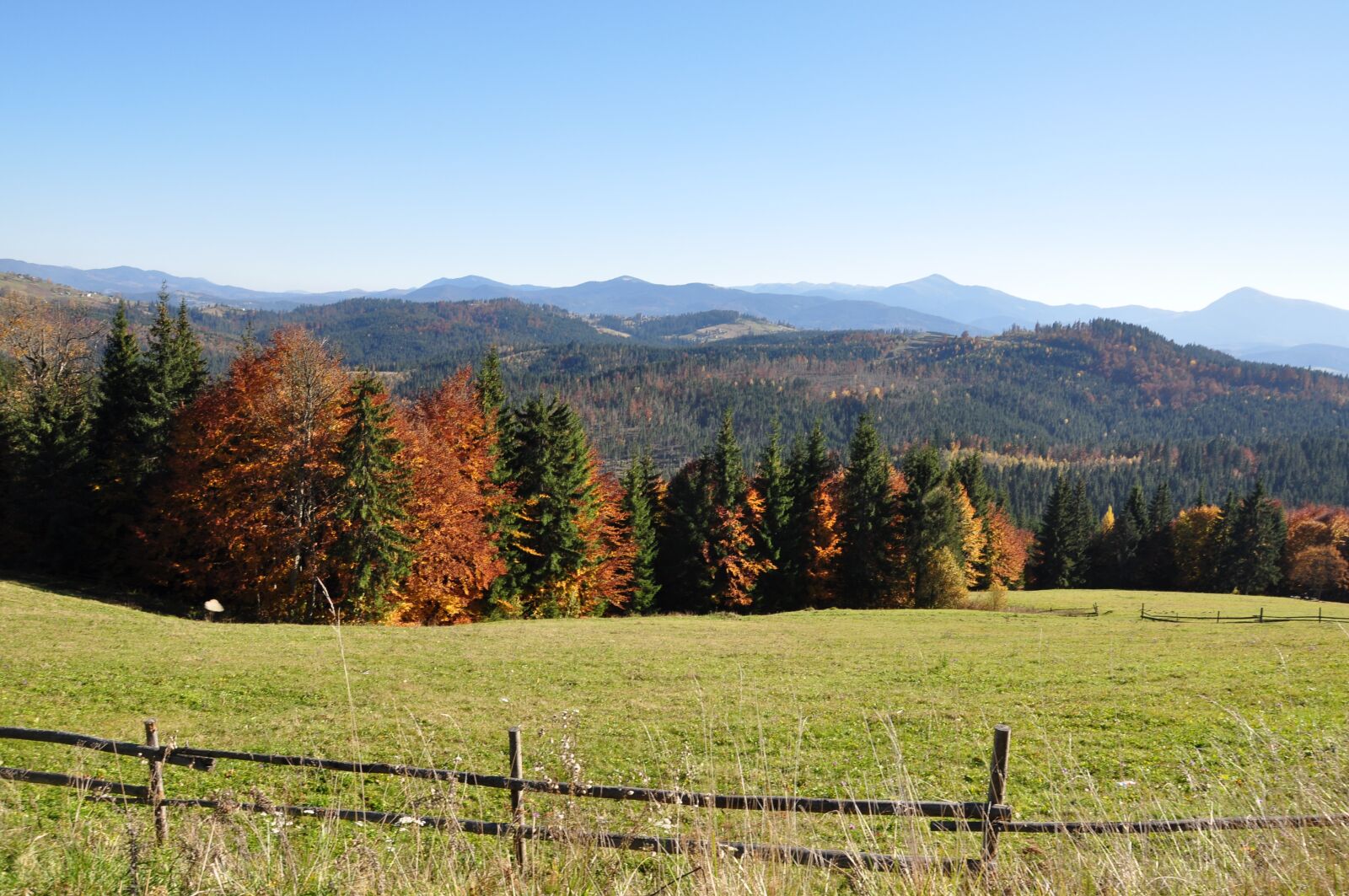 Nikon D90 sample photo. Mountains, autumn, fence photography