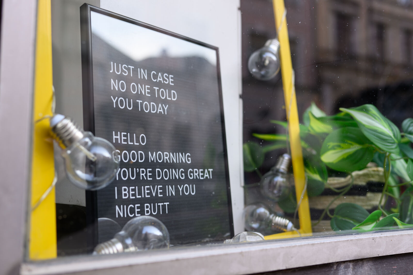 Nikon Nikkor Z 35mm F1.4 sample photo. Good morning sign photography
