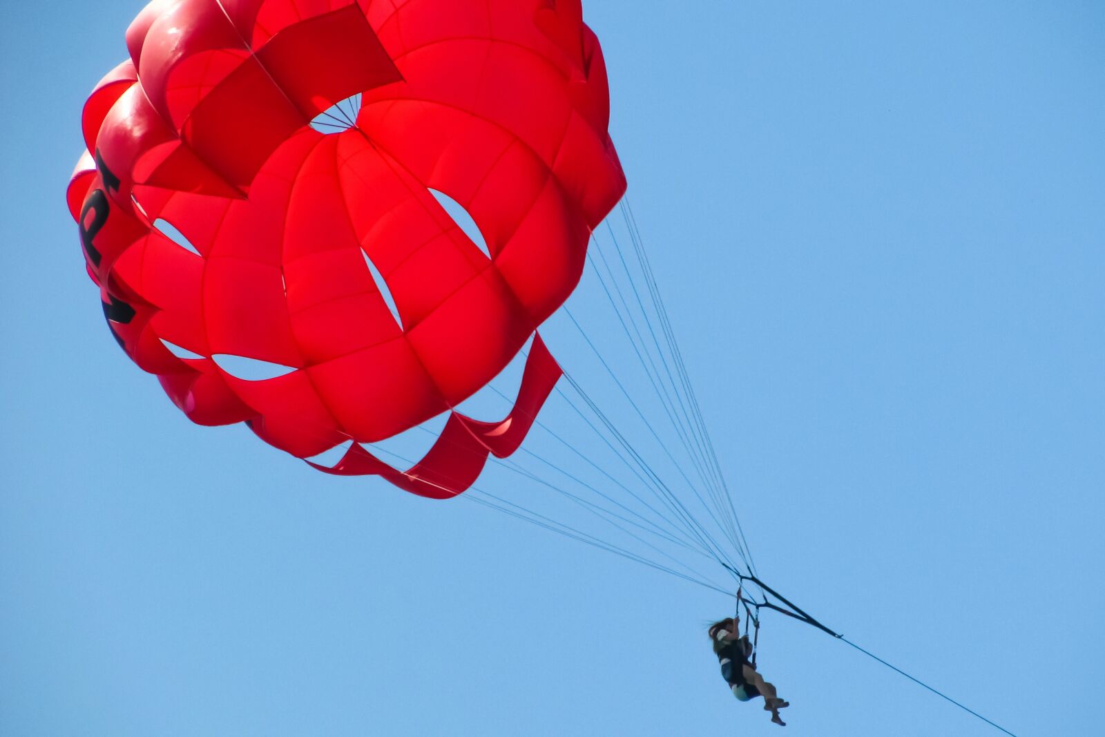 Canon PowerShot SX400 IS sample photo. Parachute, paragliding, red photography