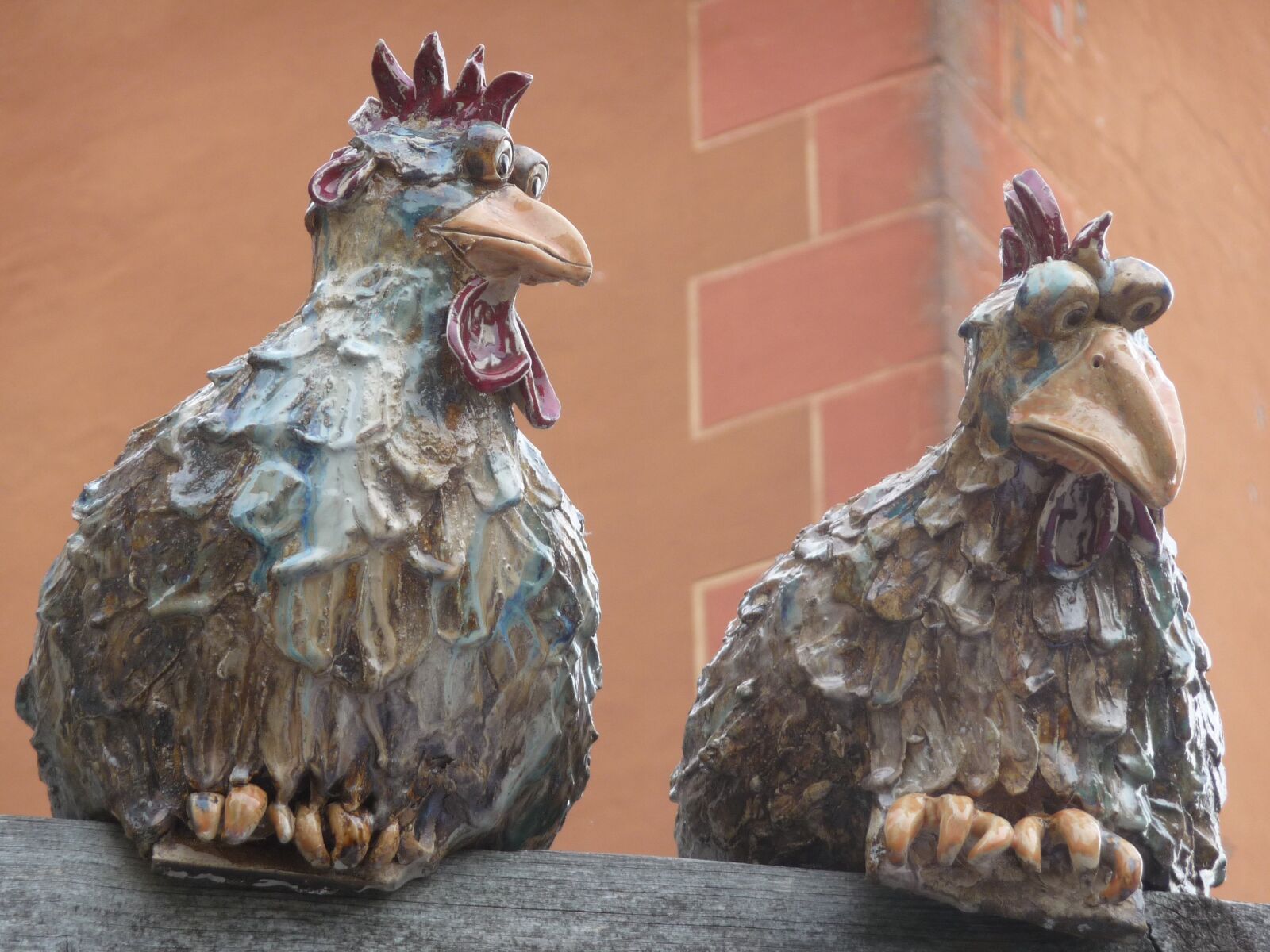 Panasonic Lumix DMC-TZ5 sample photo. Ceramic, chickens, wall photography