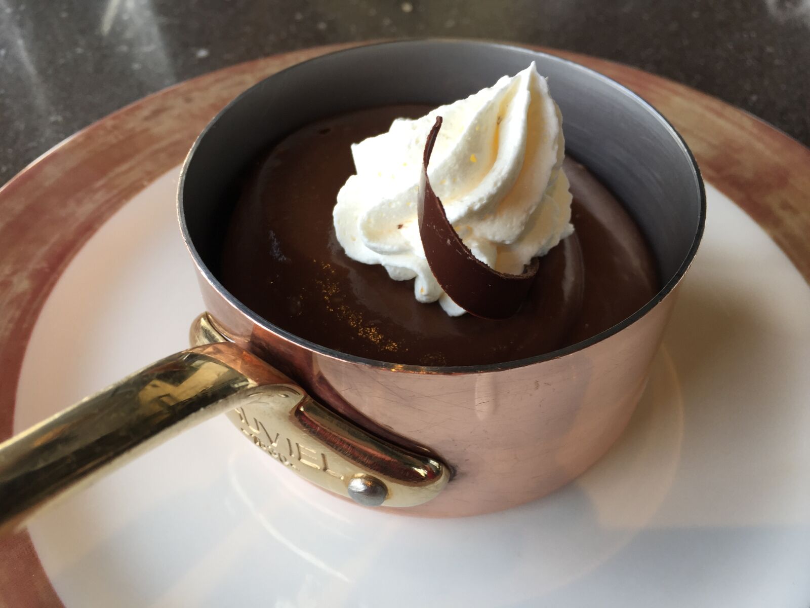 iPhone 6 Plus back camera 4.15mm f/2.2 sample photo. Chocolate, cream, dessert, pot photography