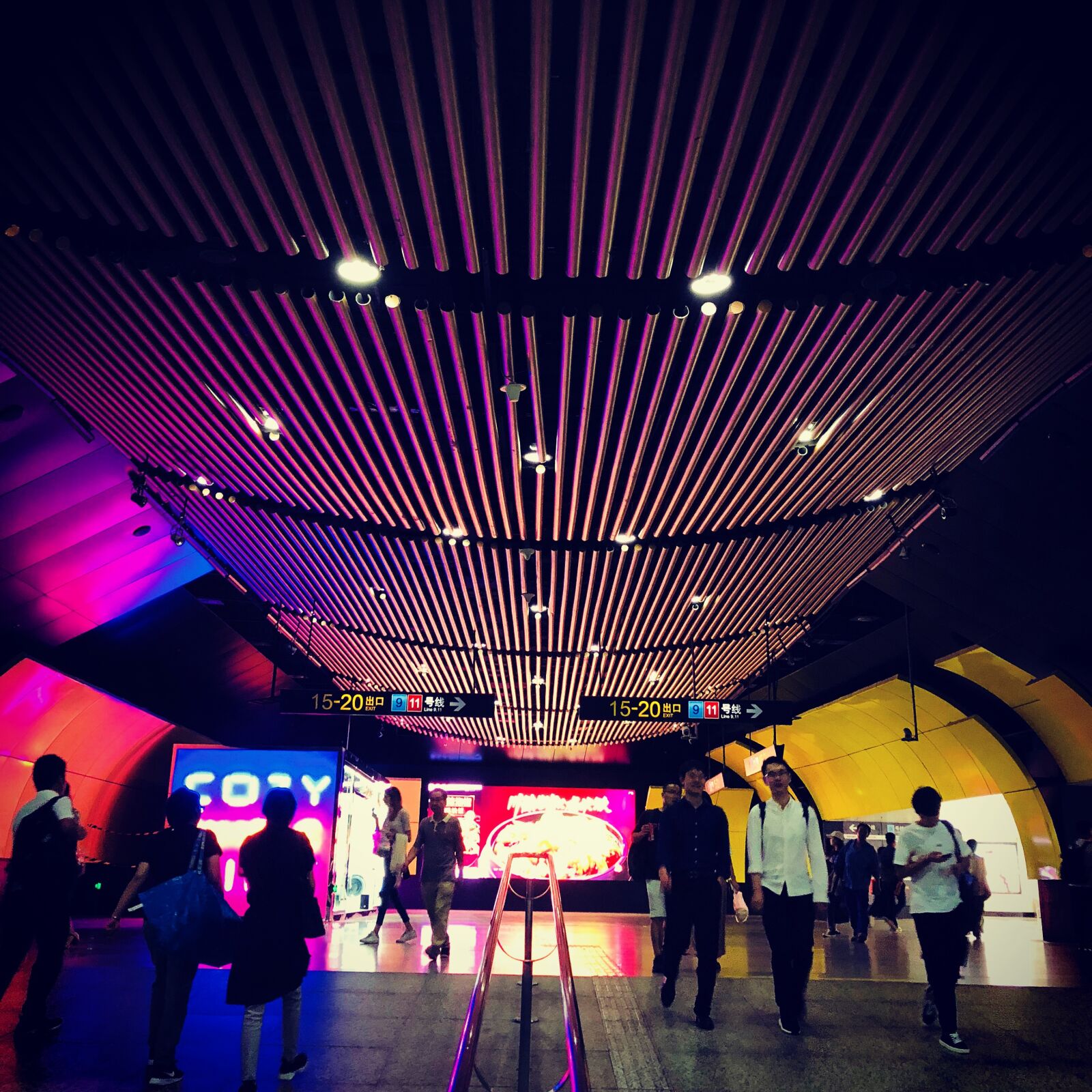 iPhone 8 back camera 3.99mm f/1.8 sample photo. Underpass, metro, ride photography