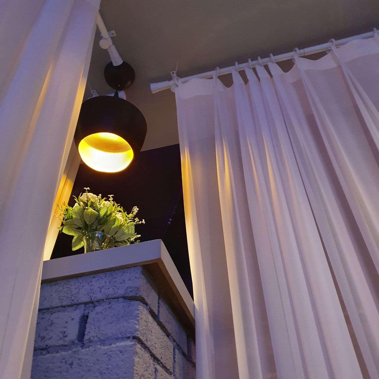Samsung Galaxy S10 sample photo. Curtain, lighting, plants photography