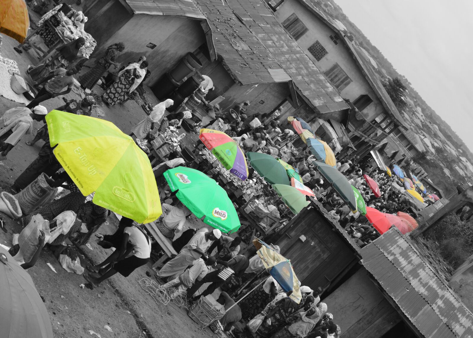 Nikon D3200 sample photo. Market, umbrella, black and photography