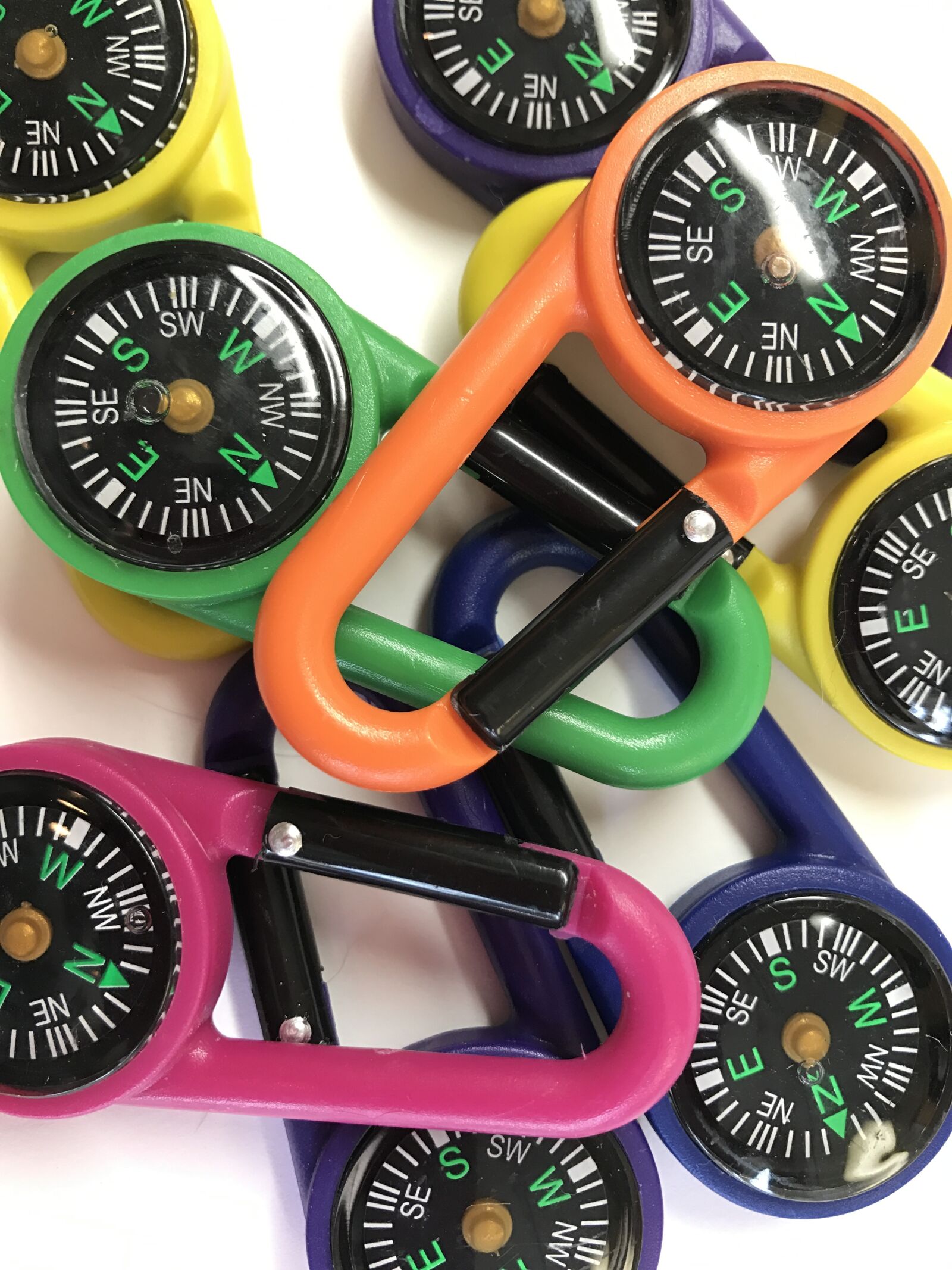 Apple iPhone 7 sample photo. Carabiner, compass, colorful photography