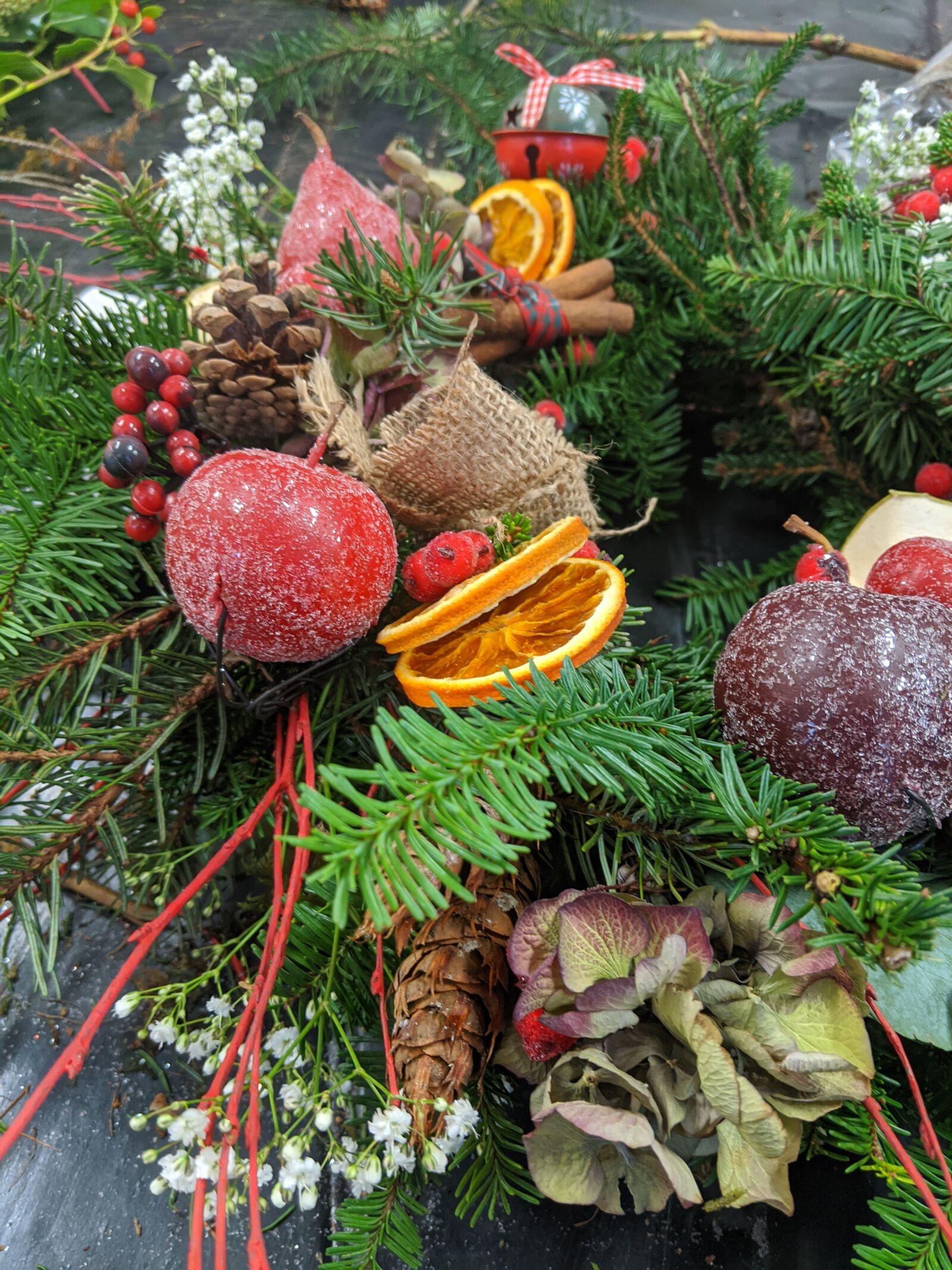 Google Pixel 3 sample photo. Christmas, candied fruit, frosted photography