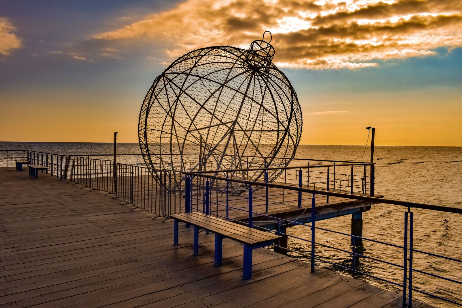Nikon D3300 sample photo. Beach, pier, christmas time photography