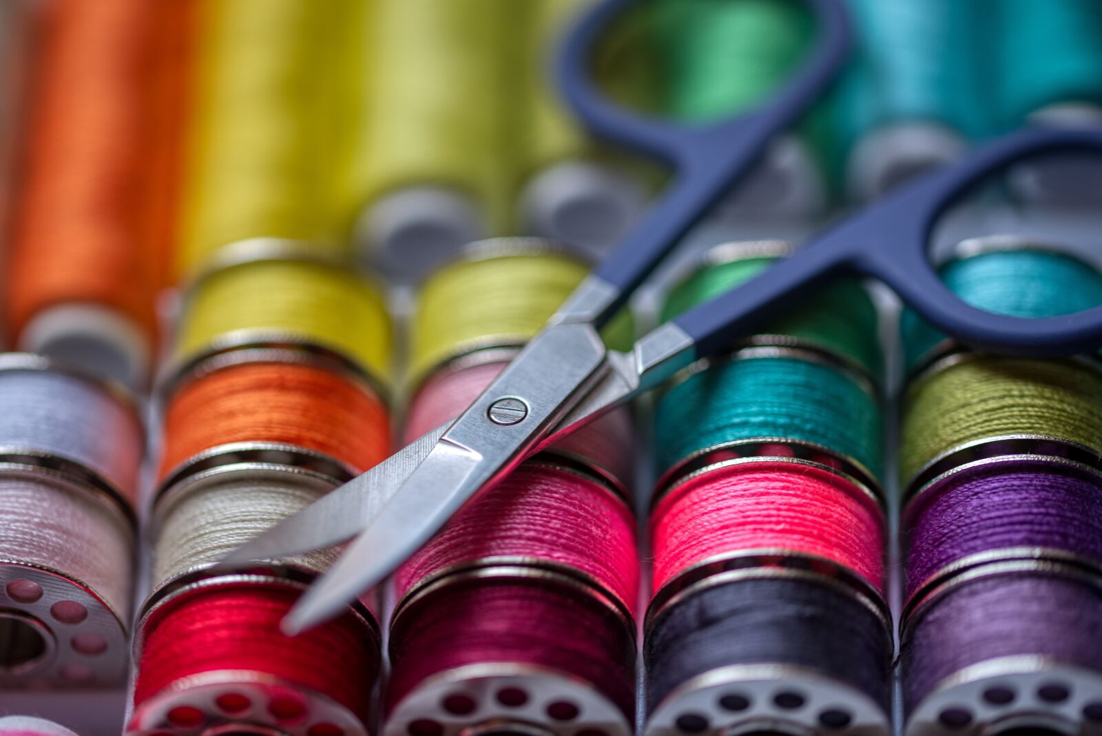 Nikon D750 sample photo. Thread, sewing accessories, colorful photography