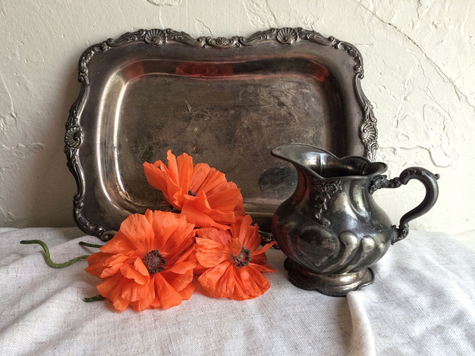 iPhone 5s back camera 4.15mm f/2.2 sample photo. Still life, silver, poppies photography