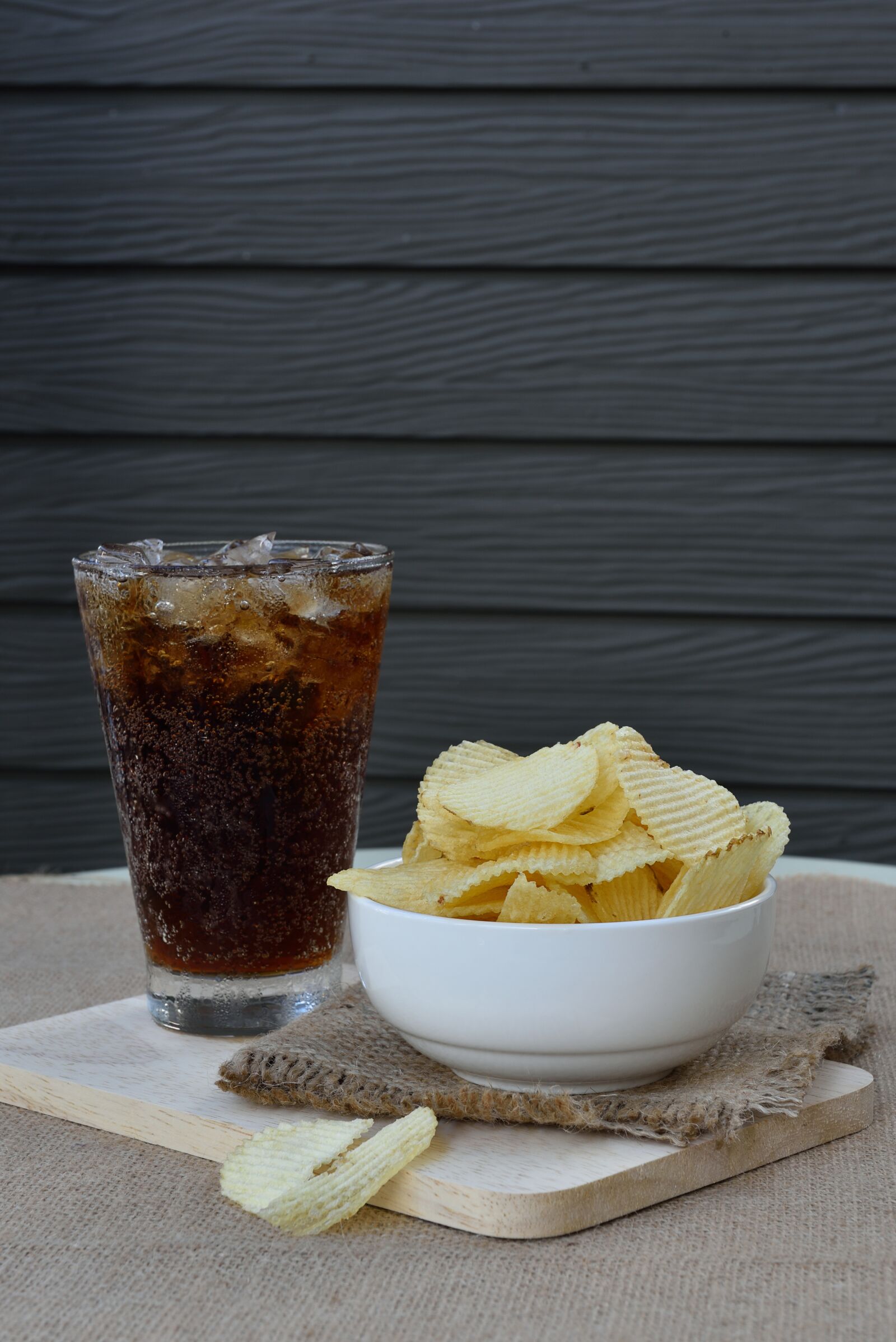 Nikon D750 sample photo. Chip, cola, food photography